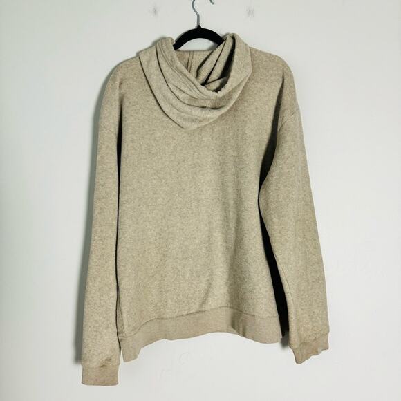 GAP fleece soft stretchy Hoodie Beige tan logo front woman’s XL - Picture 8 of 9